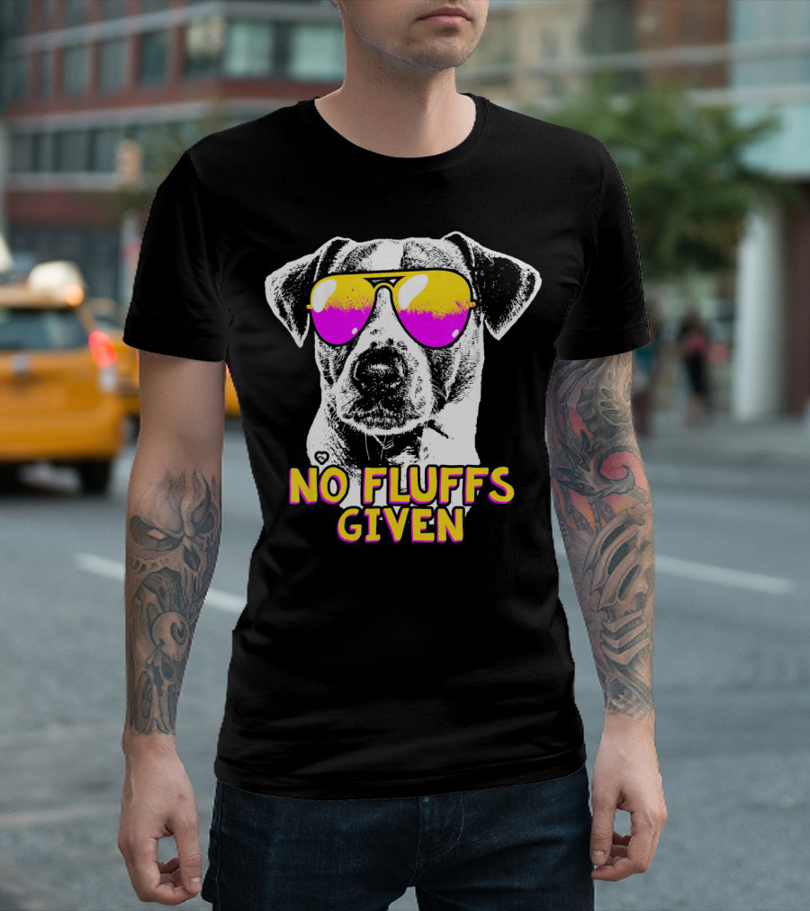 No Fluffs Given Jack Russell Terrier Sunglasses Retro T-Shirt
