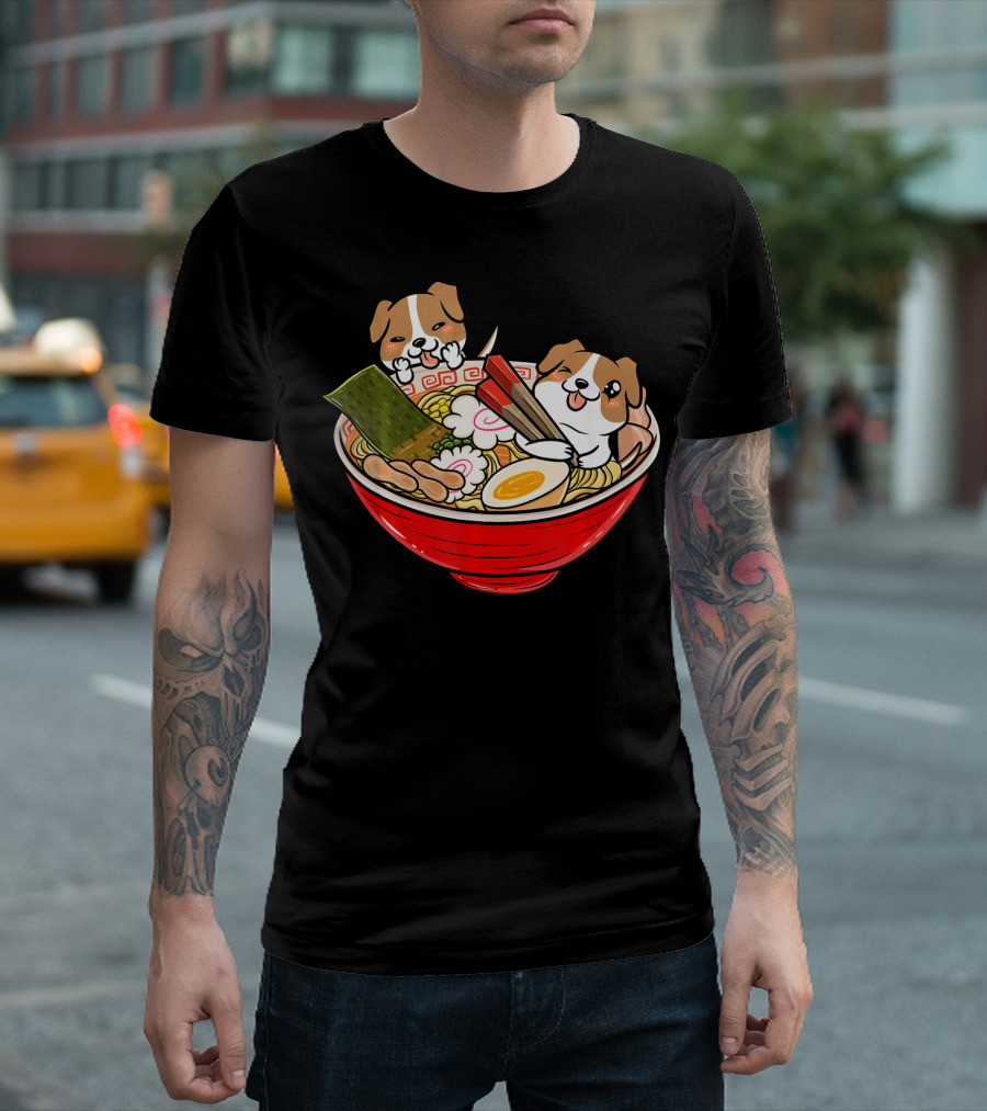 Jack Russell Terrier Ramen Kawaii Japanese Bowl T-Shirt