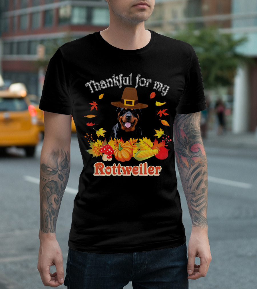 Thankful for My Rottweiler Autumn Harvest T-Shirt