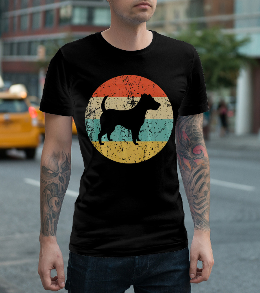 Jack Russell Terrier Vintage Retro Stripes T-Shirt