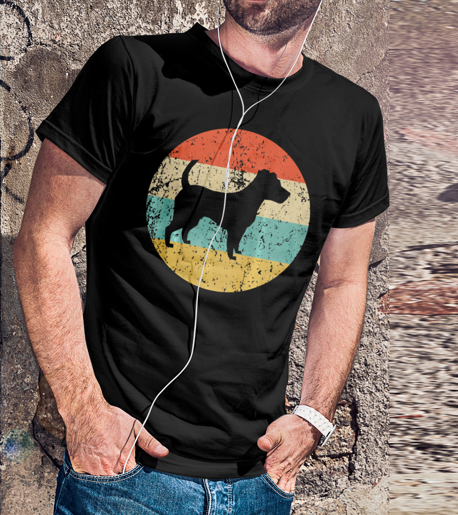 Jack Russell Terrier Vintage Retro Stripes T-Shirt