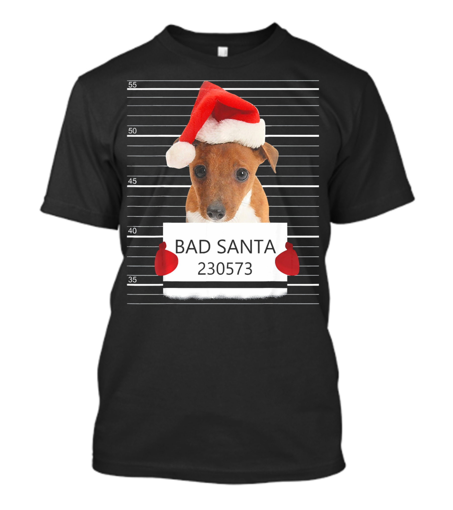 Jack Russell Bad Santa 230573 Mugshot T-Shirt