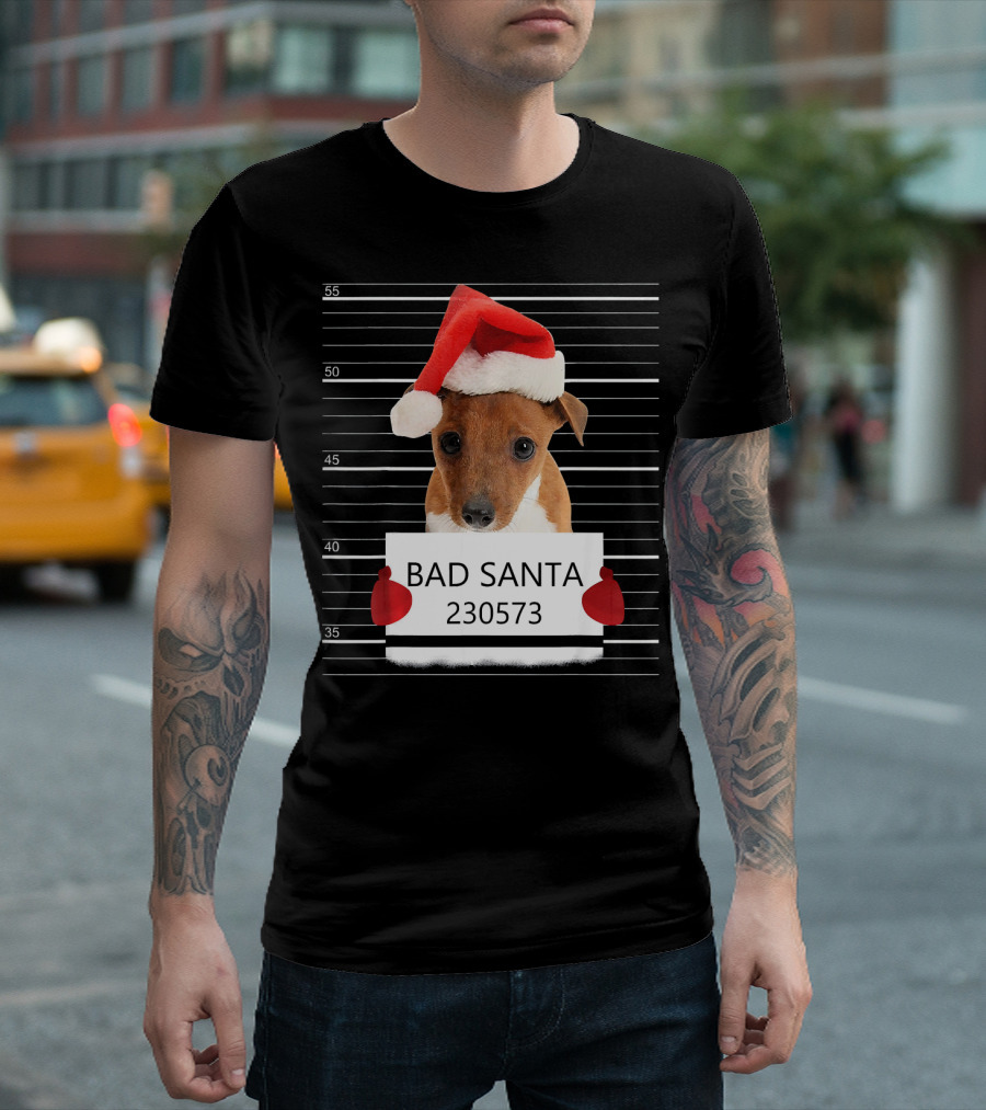 Jack Russell Bad Santa 230573 Mugshot T-Shirt