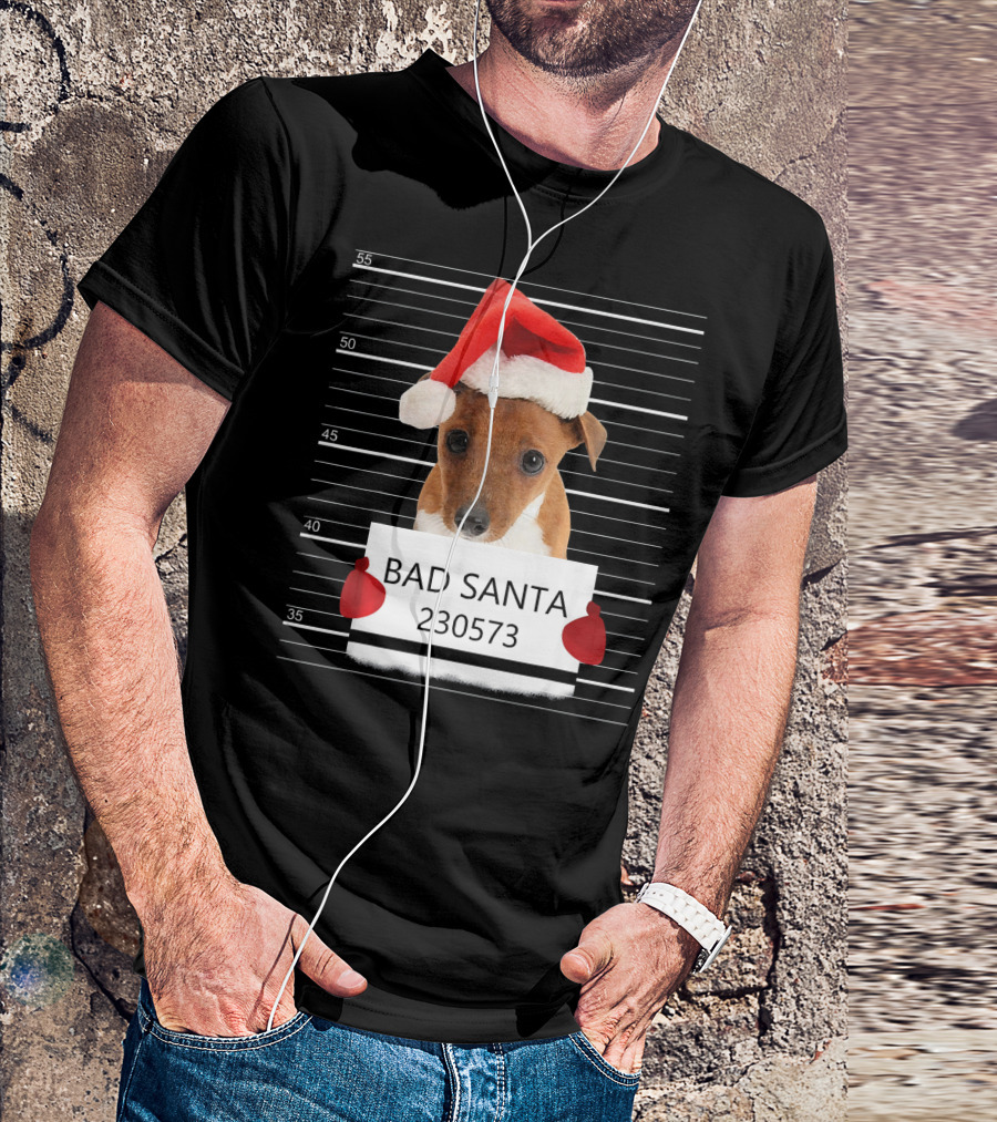 Jack Russell Bad Santa 230573 Mugshot T-Shirt