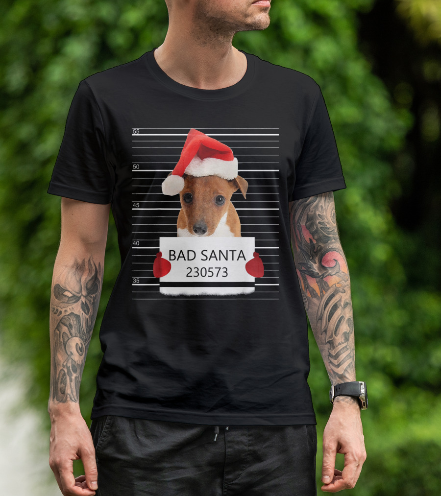 Jack Russell Bad Santa 230573 Mugshot T-Shirt