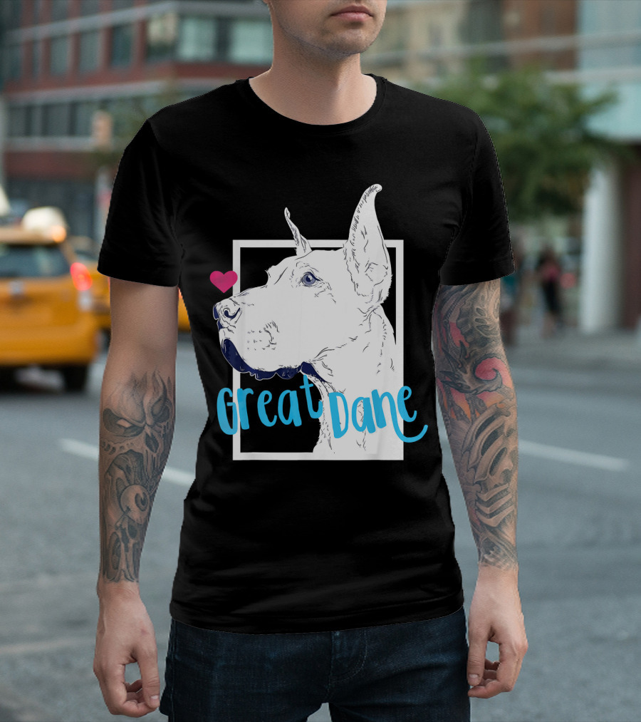 I Love Great Danes With Heart And Great Dane T-Shirt