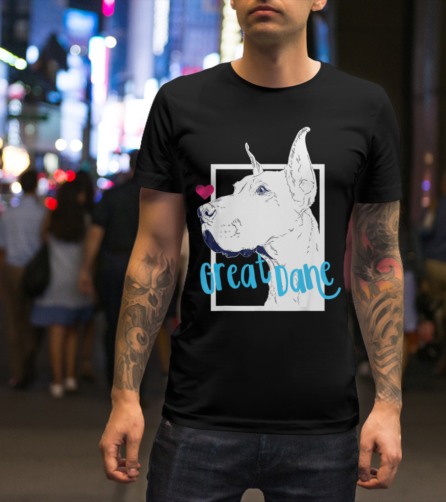 I Love Great Danes With Heart And Great Dane T-Shirt
