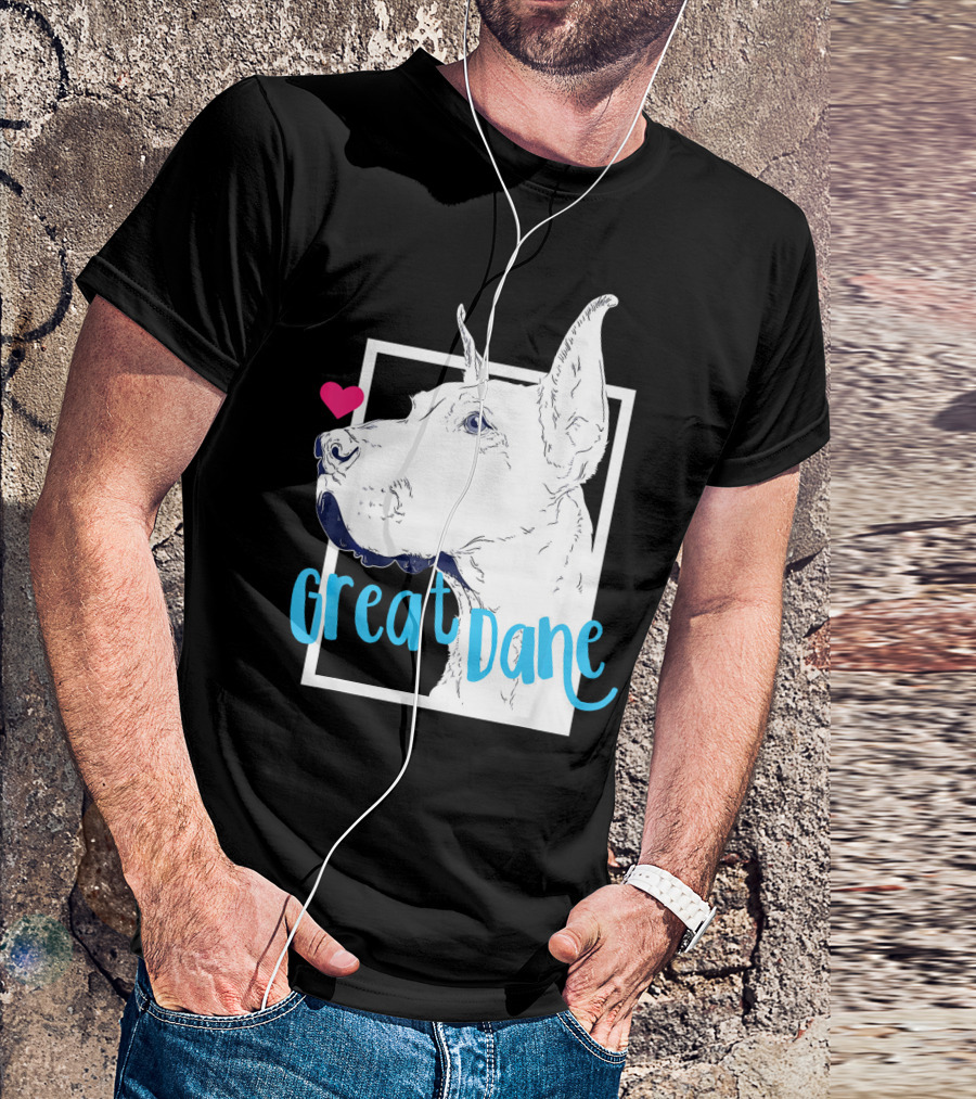 I Love Great Danes With Heart And Great Dane T-Shirt