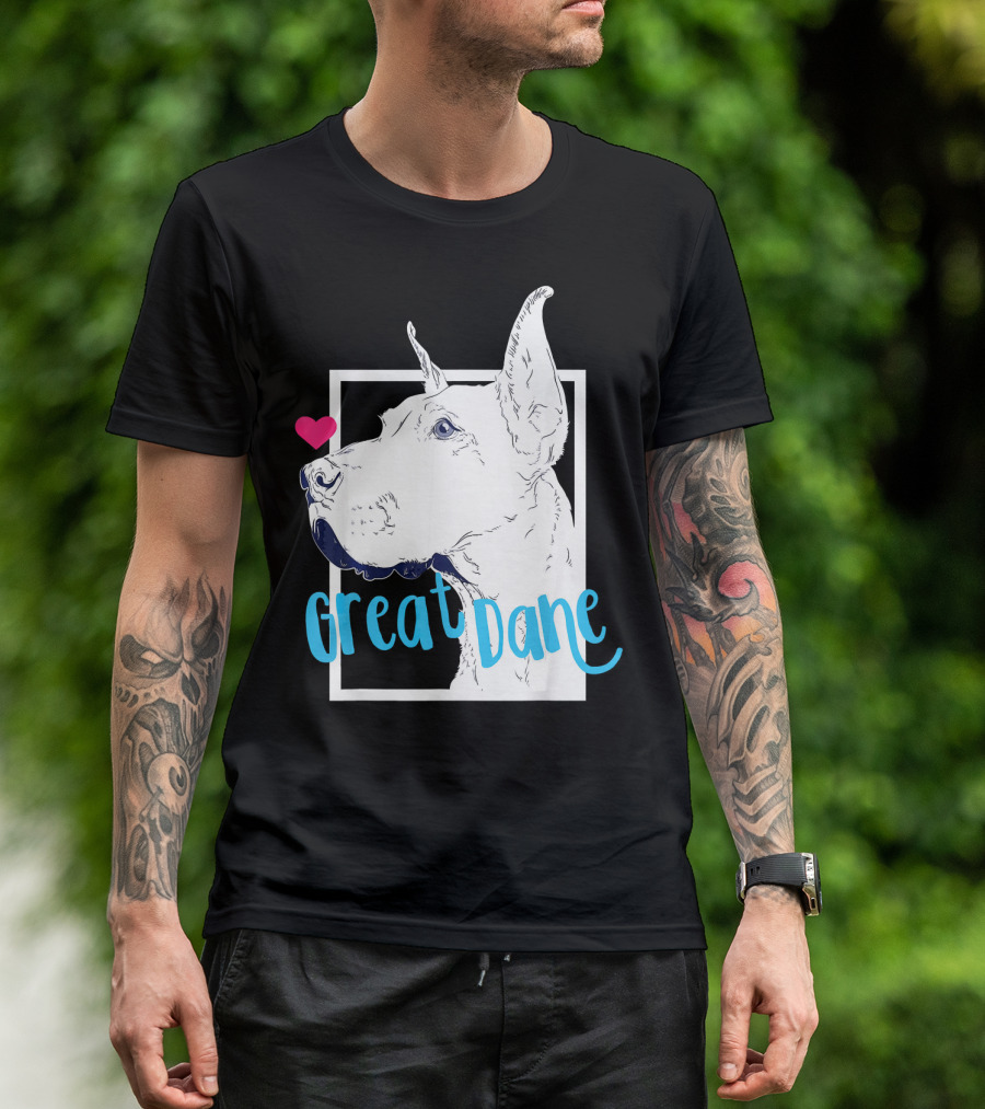 I Love Great Danes With Heart And Great Dane T-Shirt