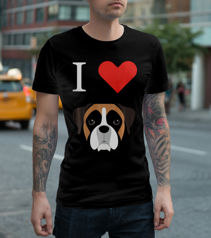 I Love Heart Boxer Dog T-Shirt