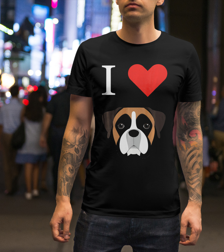 I Love Heart Boxer Dog T-Shirt