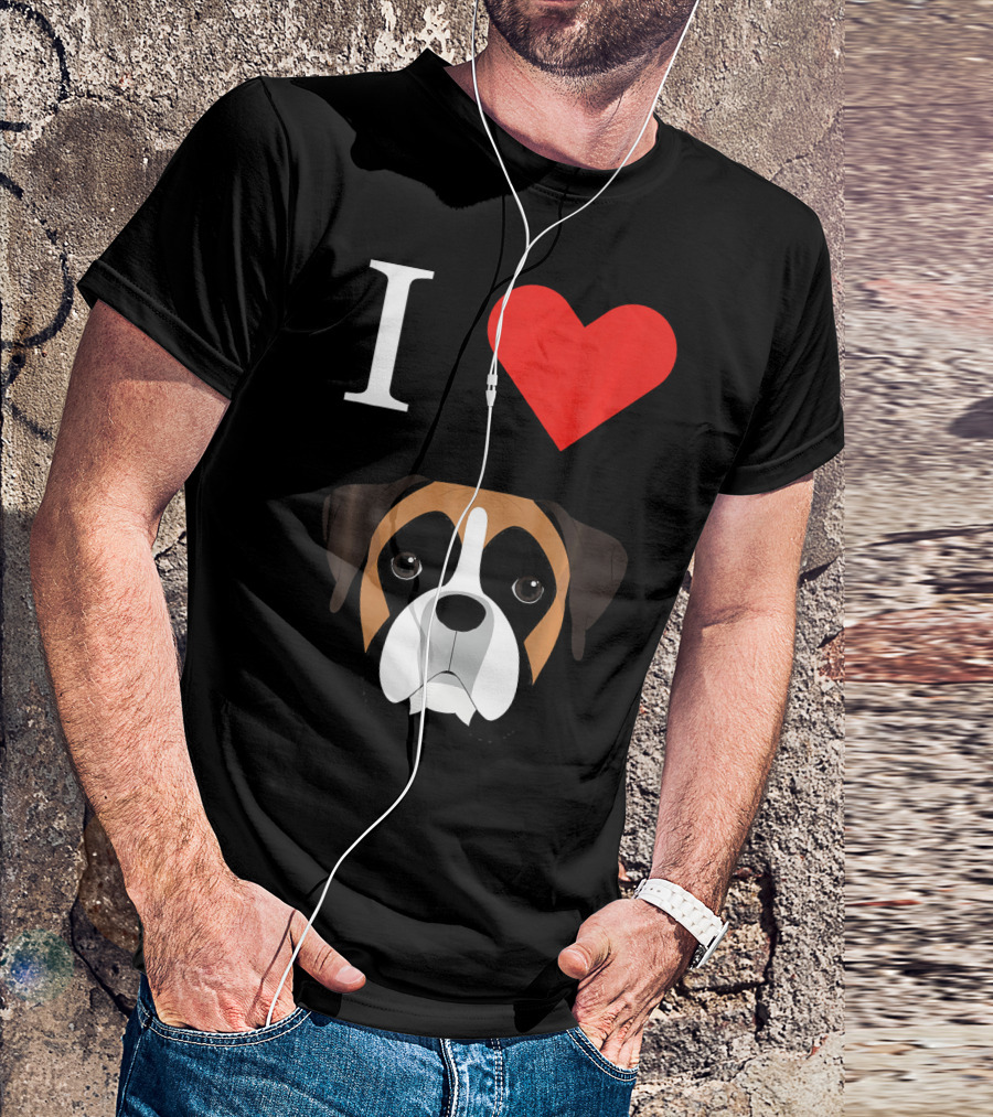 I Love Heart Boxer Dog T-Shirt