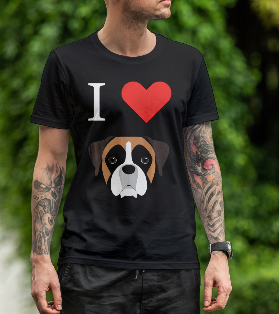 I Love Heart Boxer Dog T-Shirt