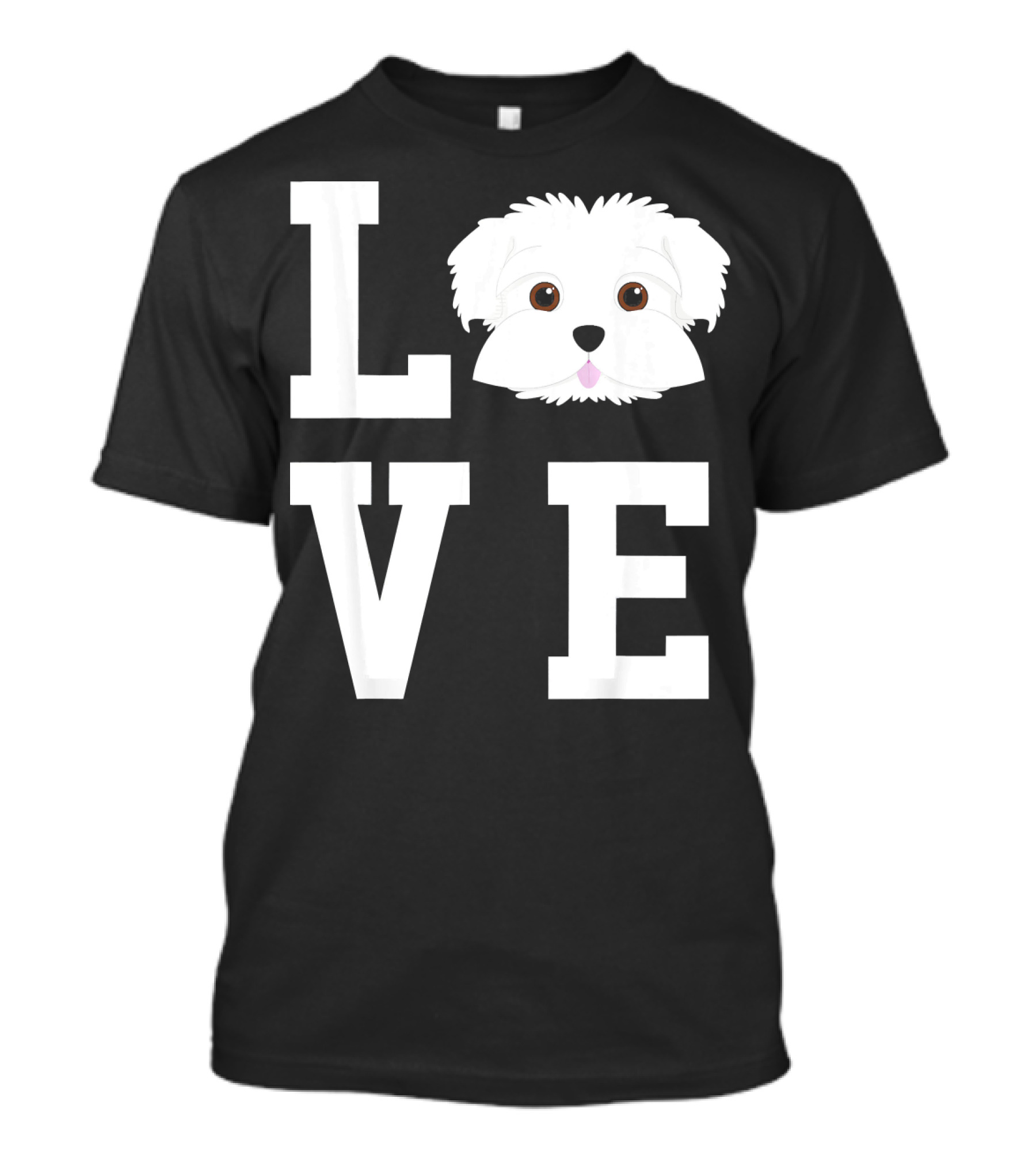 LOVE Maltese Dog Face Cute Pet Lover T-Shirt