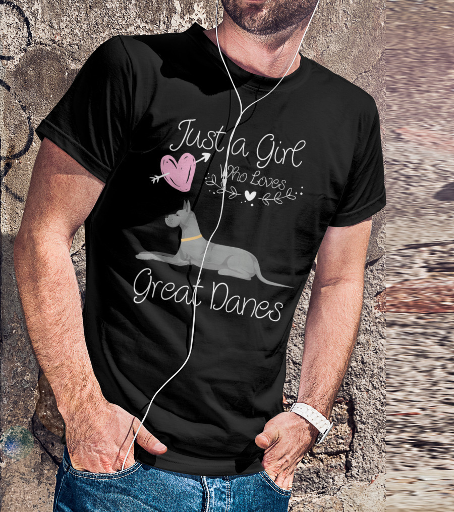 Just A Girl Who Loves Great Danes With Heart And Arrow T-Shirt