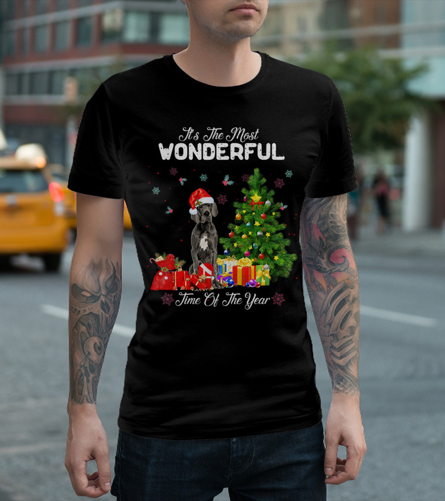It's The Most Wonderful Time Of The Year Christmas Tree Dog Gifts T-Shirt
