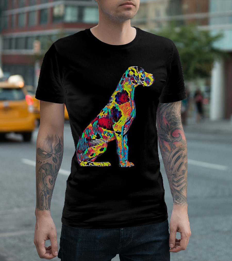 New Great Dane Big Dog Colorful Pop T-Shirt