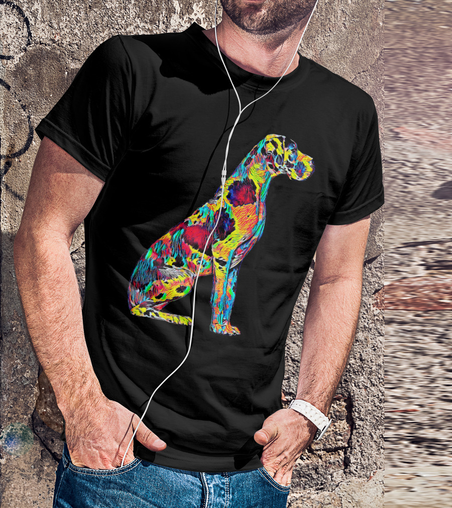 New Great Dane Big Dog Colorful Pop T-Shirt