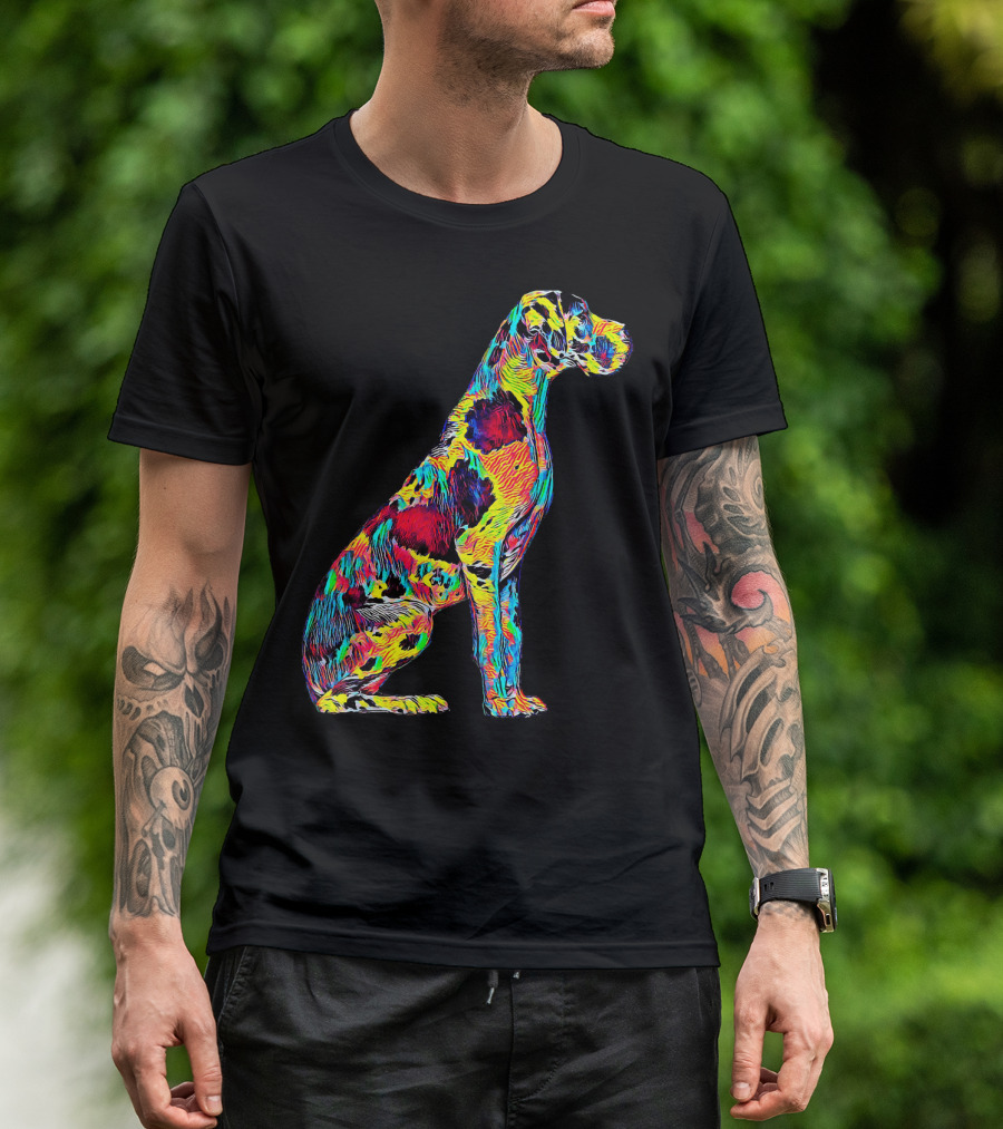 New Great Dane Big Dog Colorful Pop T-Shirt