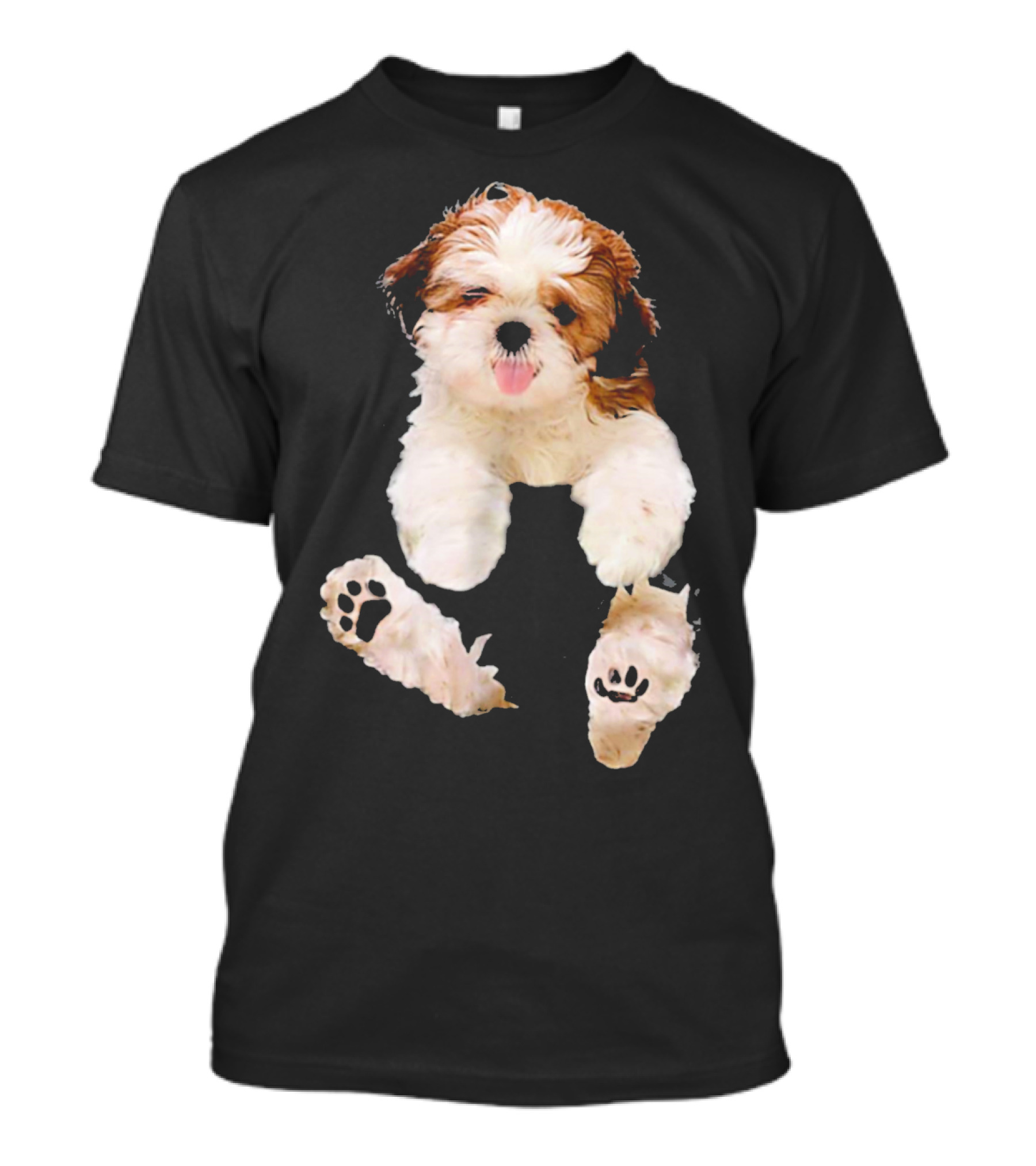 Shih Tzu Puppy Paws In Pocket T-Shirt