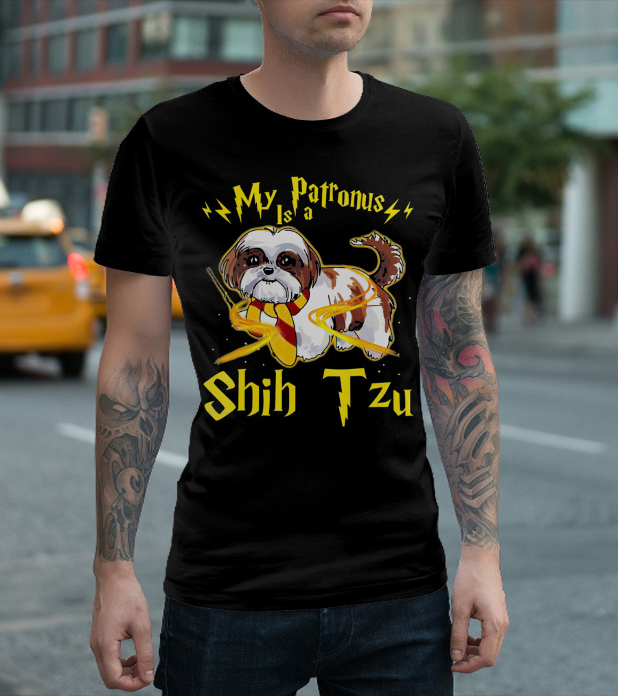 My Patronus Is A Shih Tzu With Magic Wand And Lightning Bolts T-Shirt