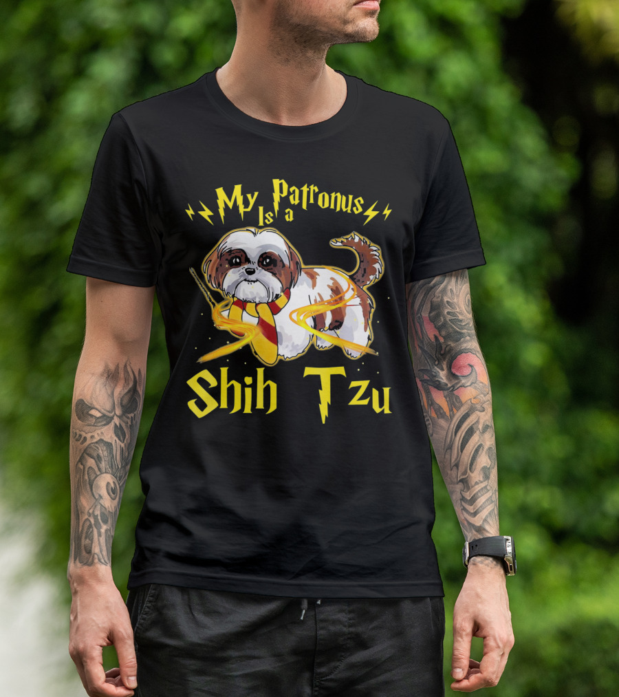 My Patronus Is A Shih Tzu With Magic Wand And Lightning Bolts T-Shirt