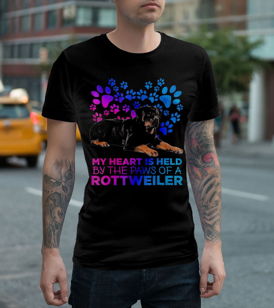 My Heart Is Held By The Paws Of A Rottweiler T-Shirt