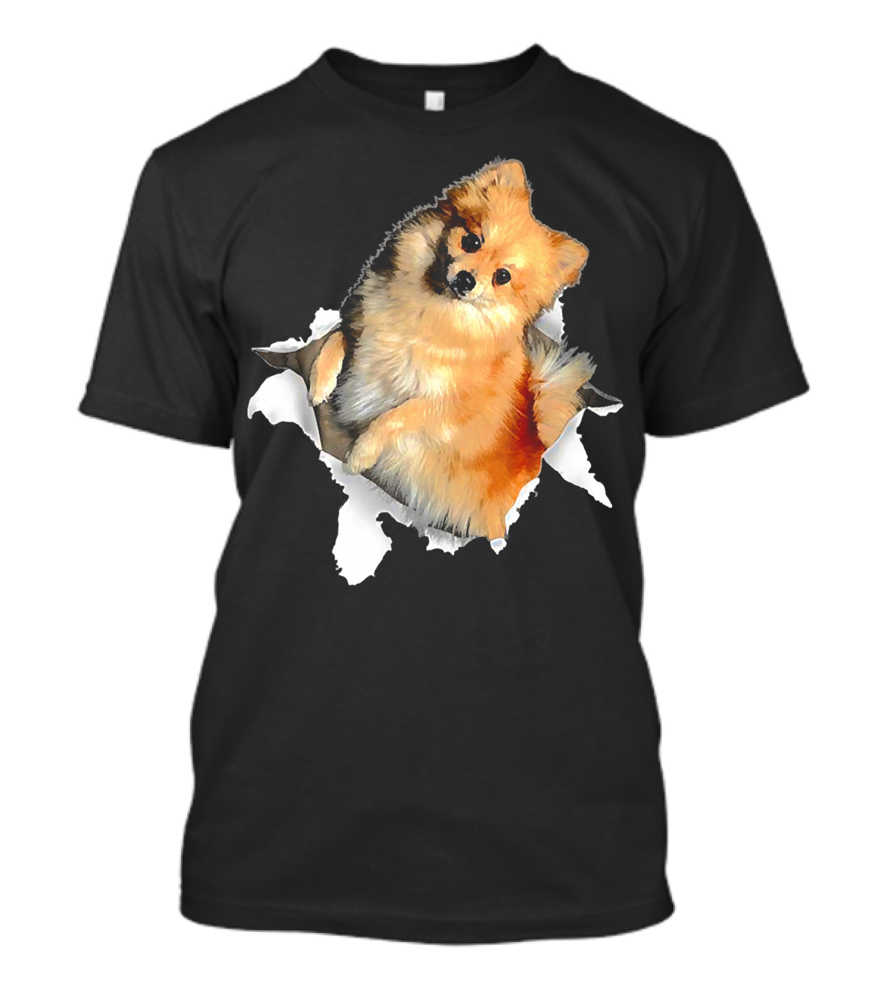 Pomeranian Torn Dog T-Shirt