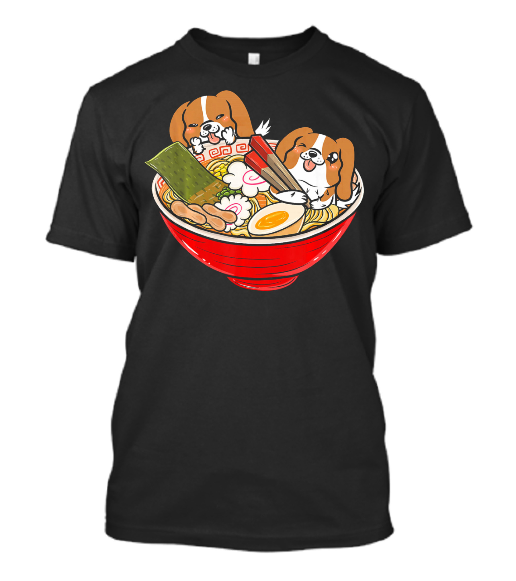 Cavalier King Charles Spaniel Ramen Bowl Japan T-Shirt