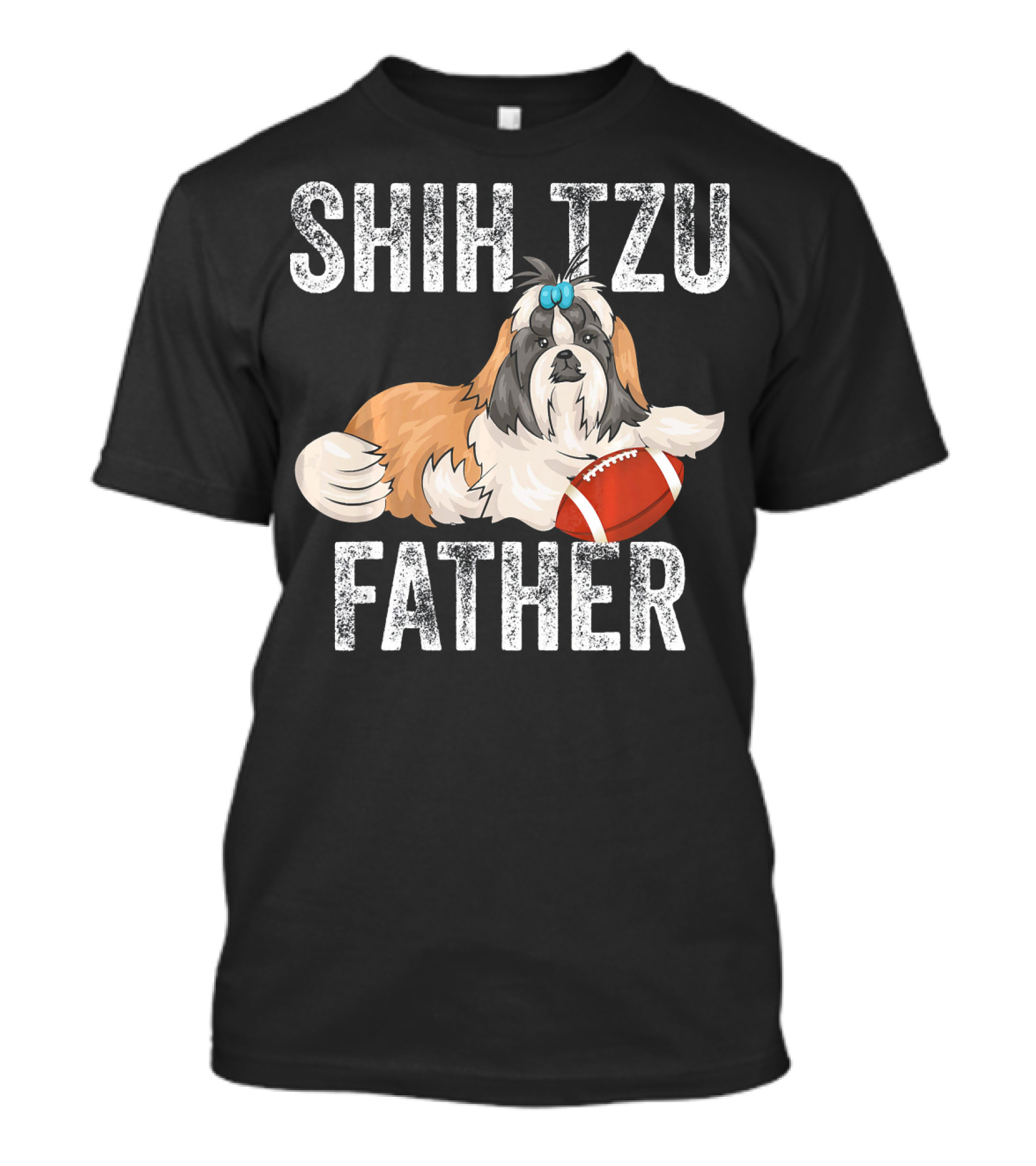 SHIH TZU FATHER Football Dog T-Shirt