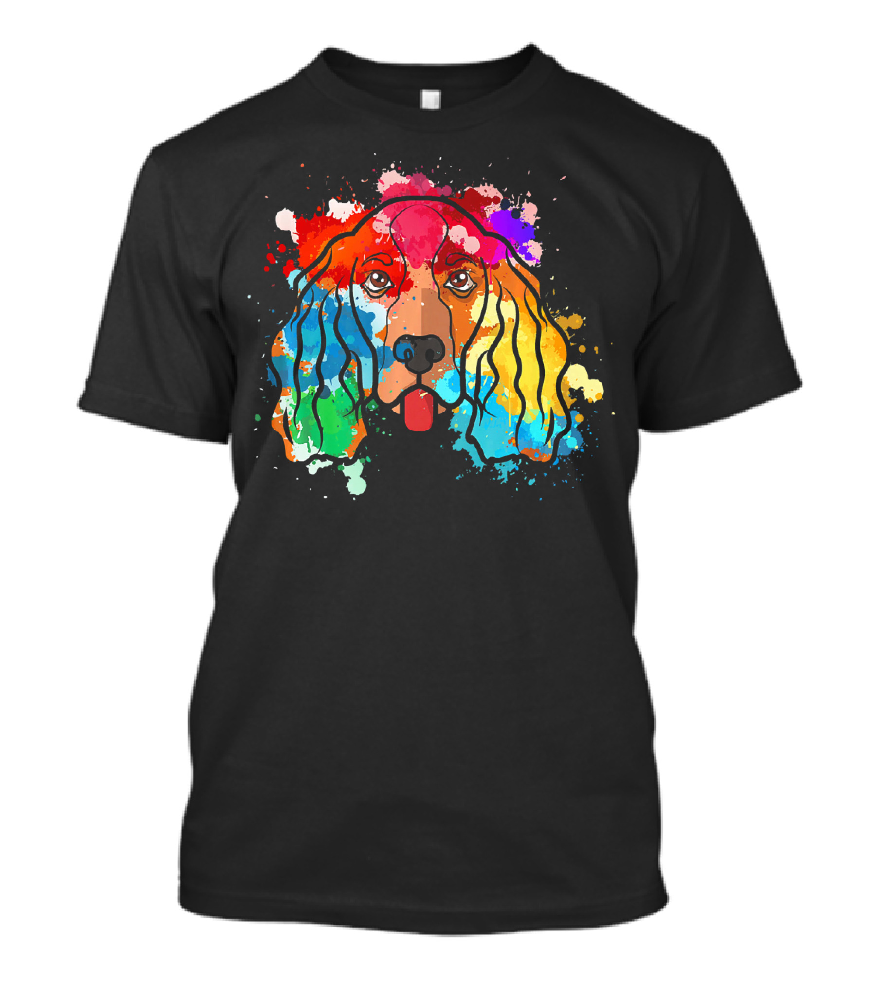 Cocker Spaniel Vibrant Watercolor Splash Love T-Shirt