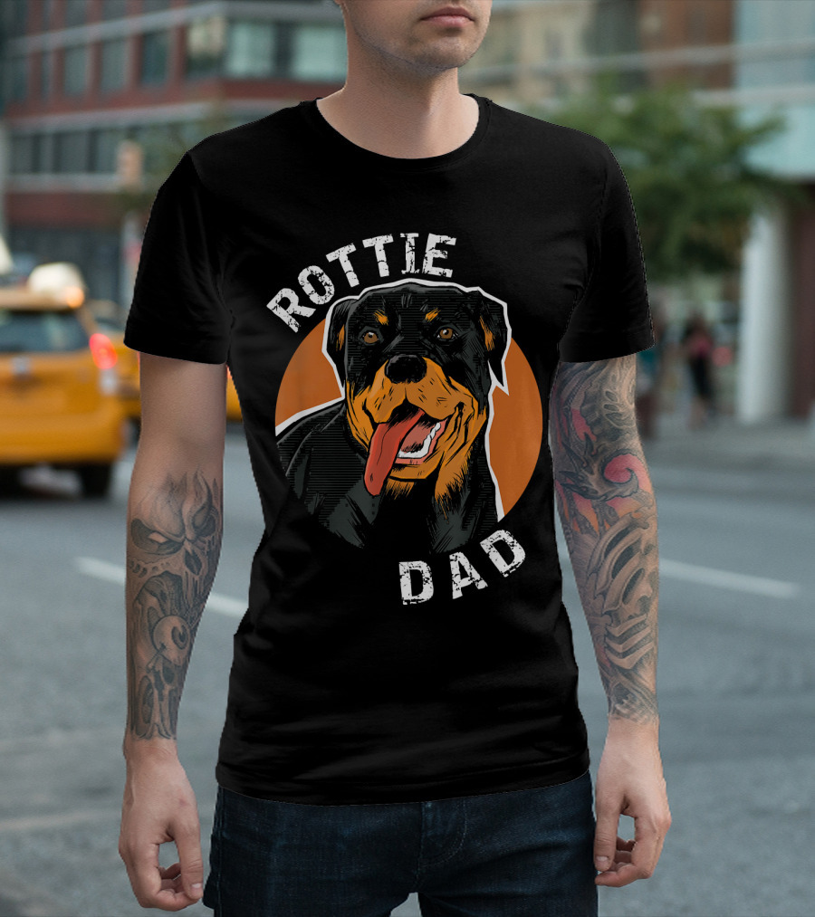 Rottweiler Rottie Dad Dog Lovers Paw T-Shirt