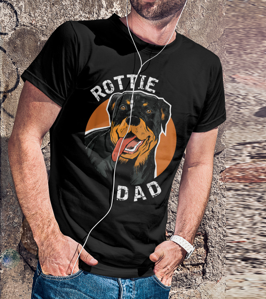 Rottweiler Rottie Dad Dog Lovers Paw T-Shirt