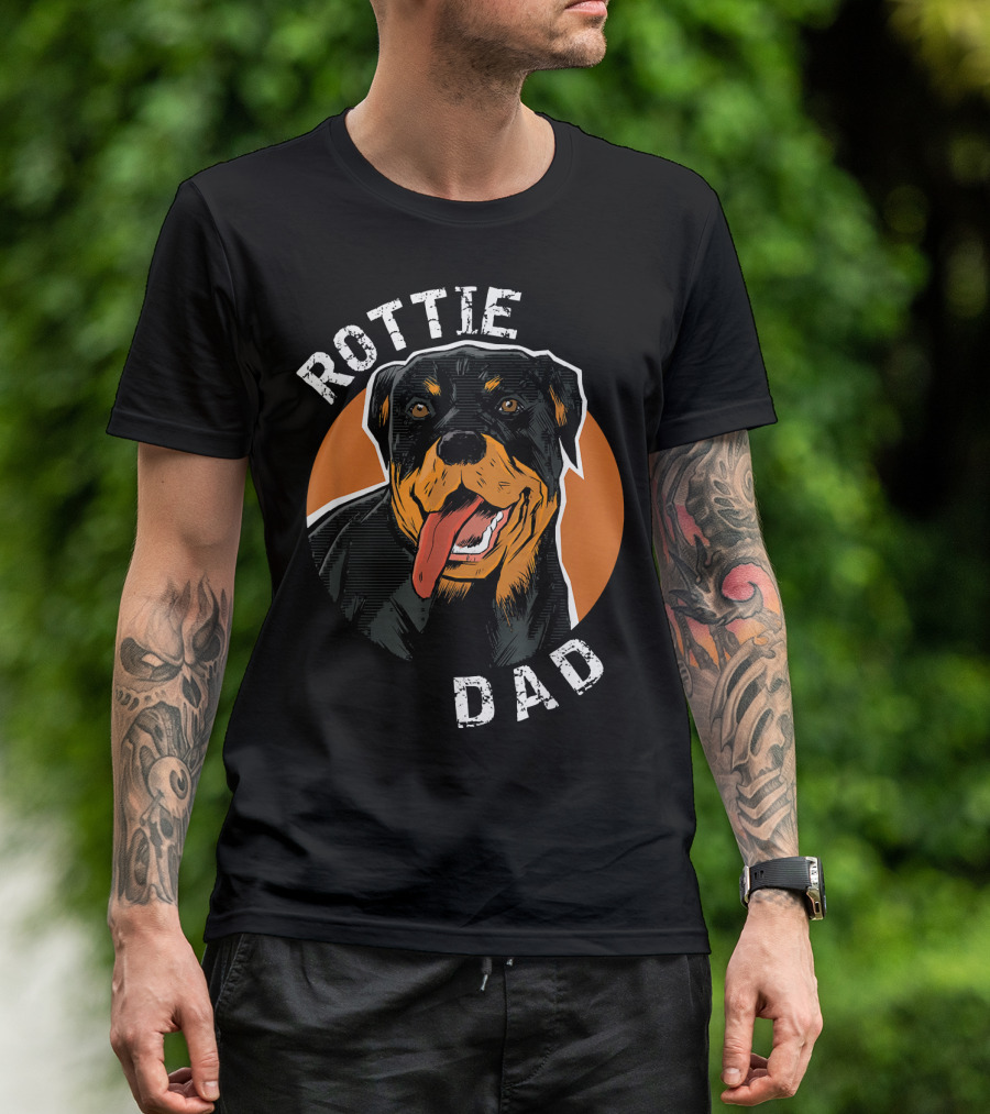 Rottweiler Rottie Dad Dog Lovers Paw T-Shirt