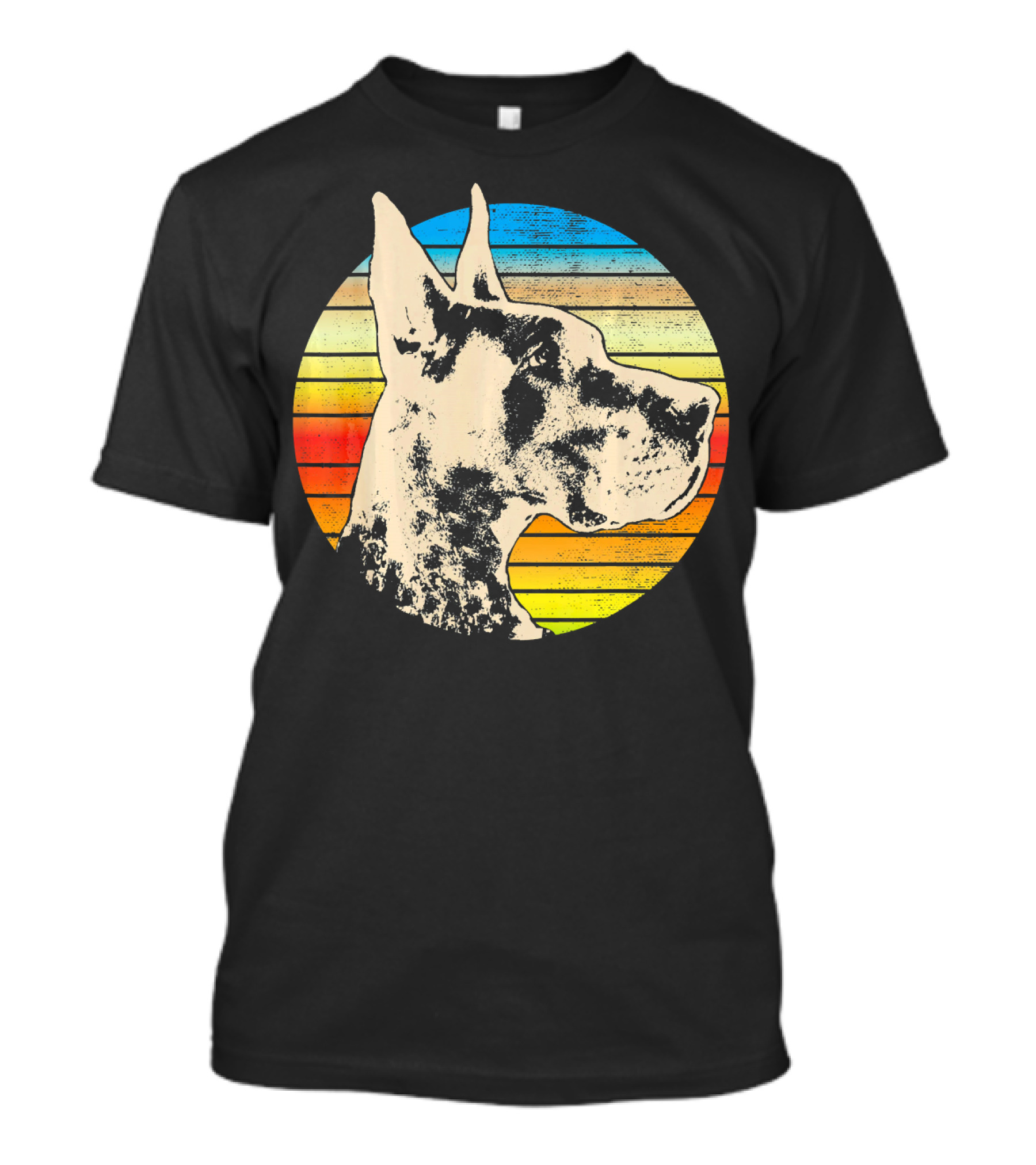 Retro Sunset Stripes Great Dane T-Shirt