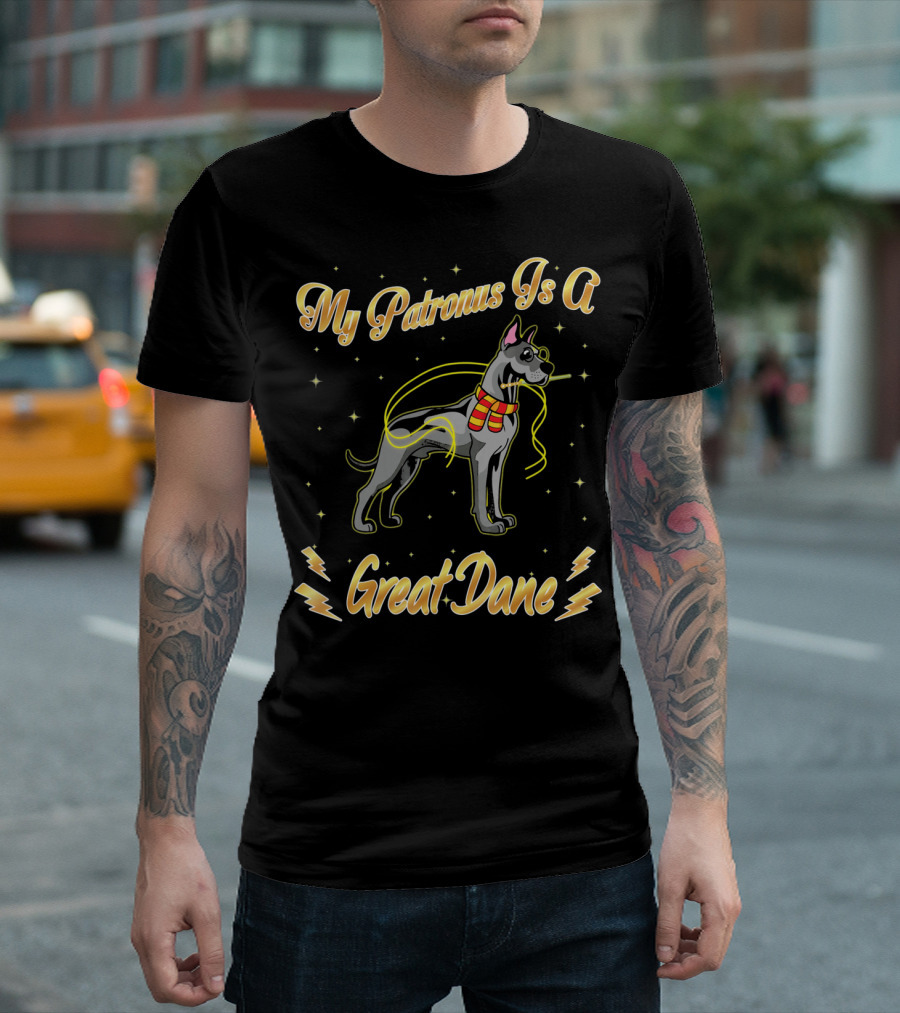 My Patronus Is A Great Dane Harry Dog Pot Wizard Magic T-Shirt