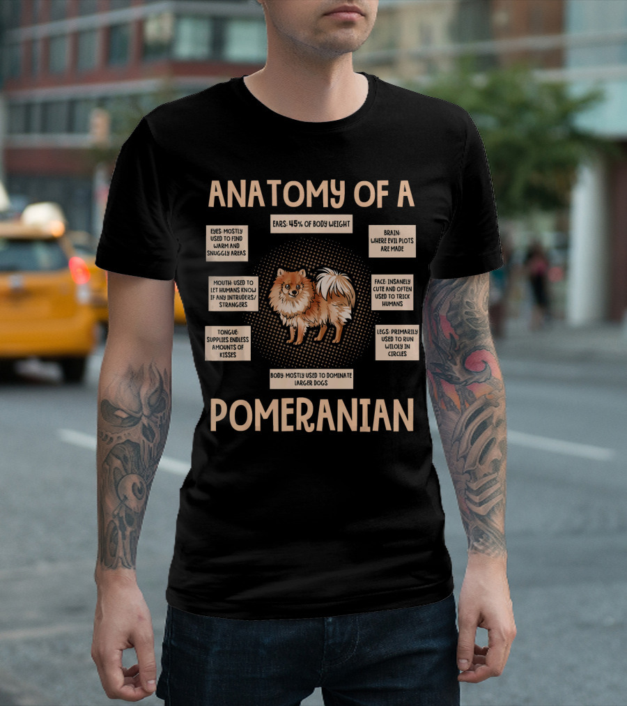 Anatomy Of A Pomeranian Eyes Ears Brain Mouth Face Tongue Legs Body T-Shirt