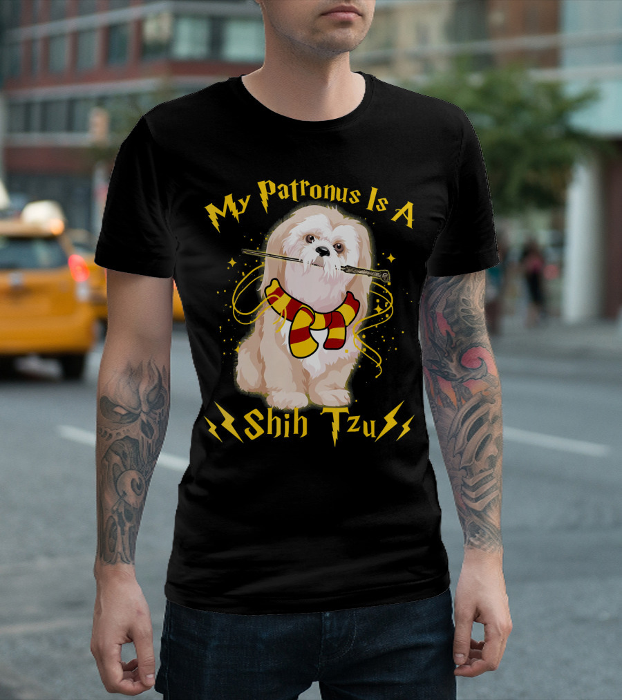 My Patronus Is A Shih Tzu Funny Dog Wizard Scarf T-Shirt