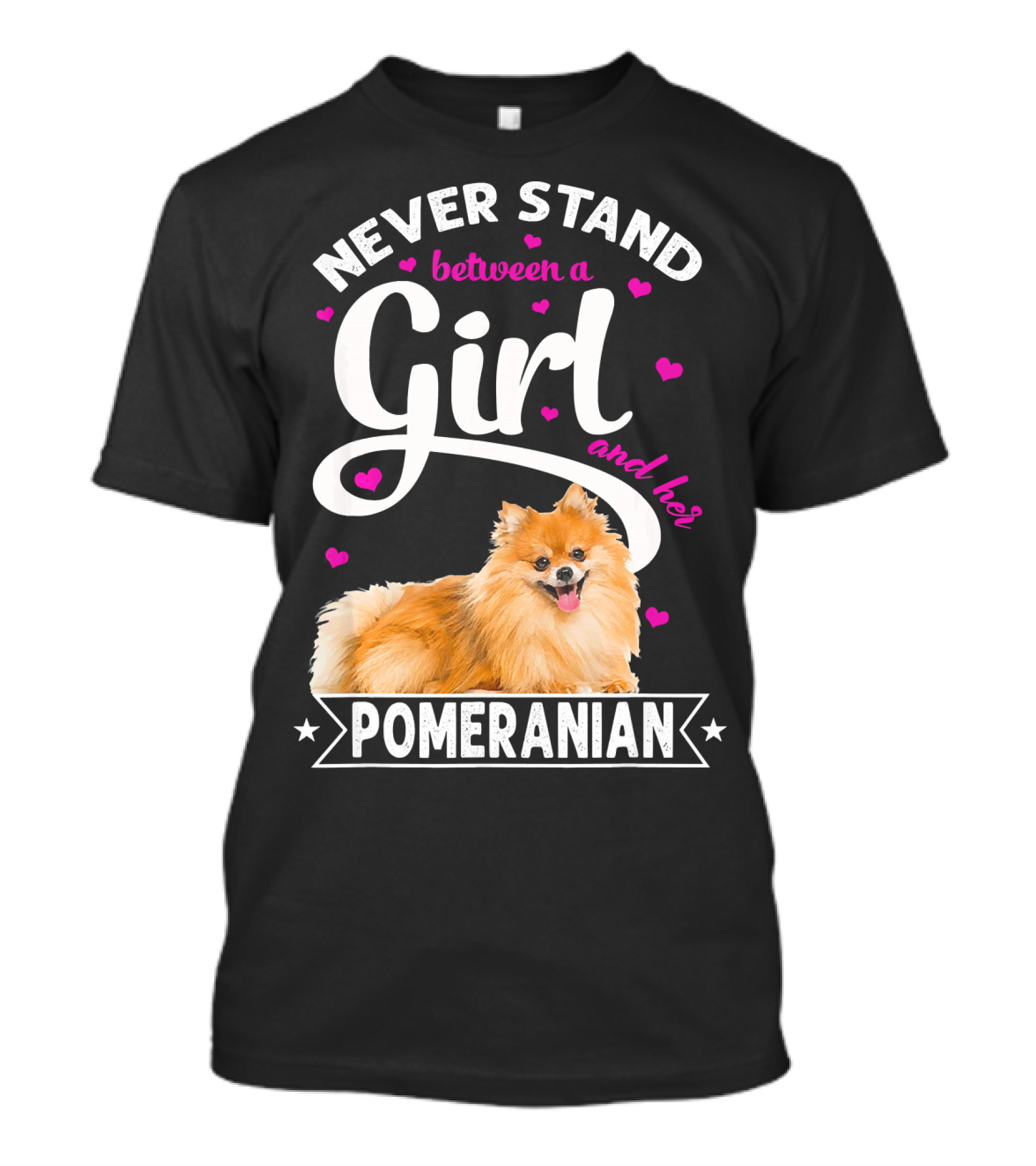 Never Stand Between A Girl And Her Pomeranian T-Shirt