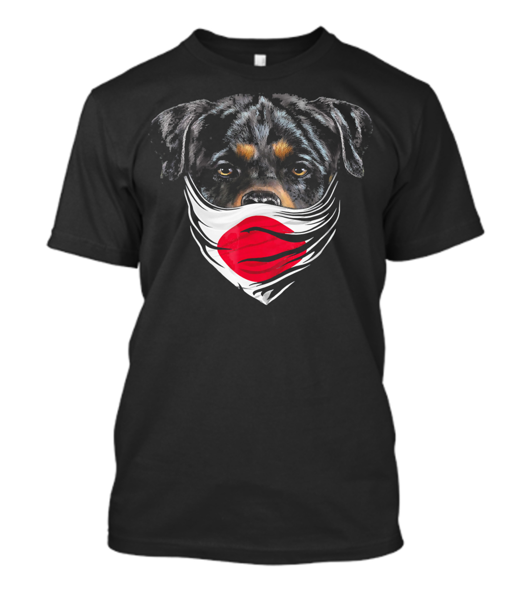 Rottweiler Patriot With Hinomaru Scarf Japan Ban T-Shirt