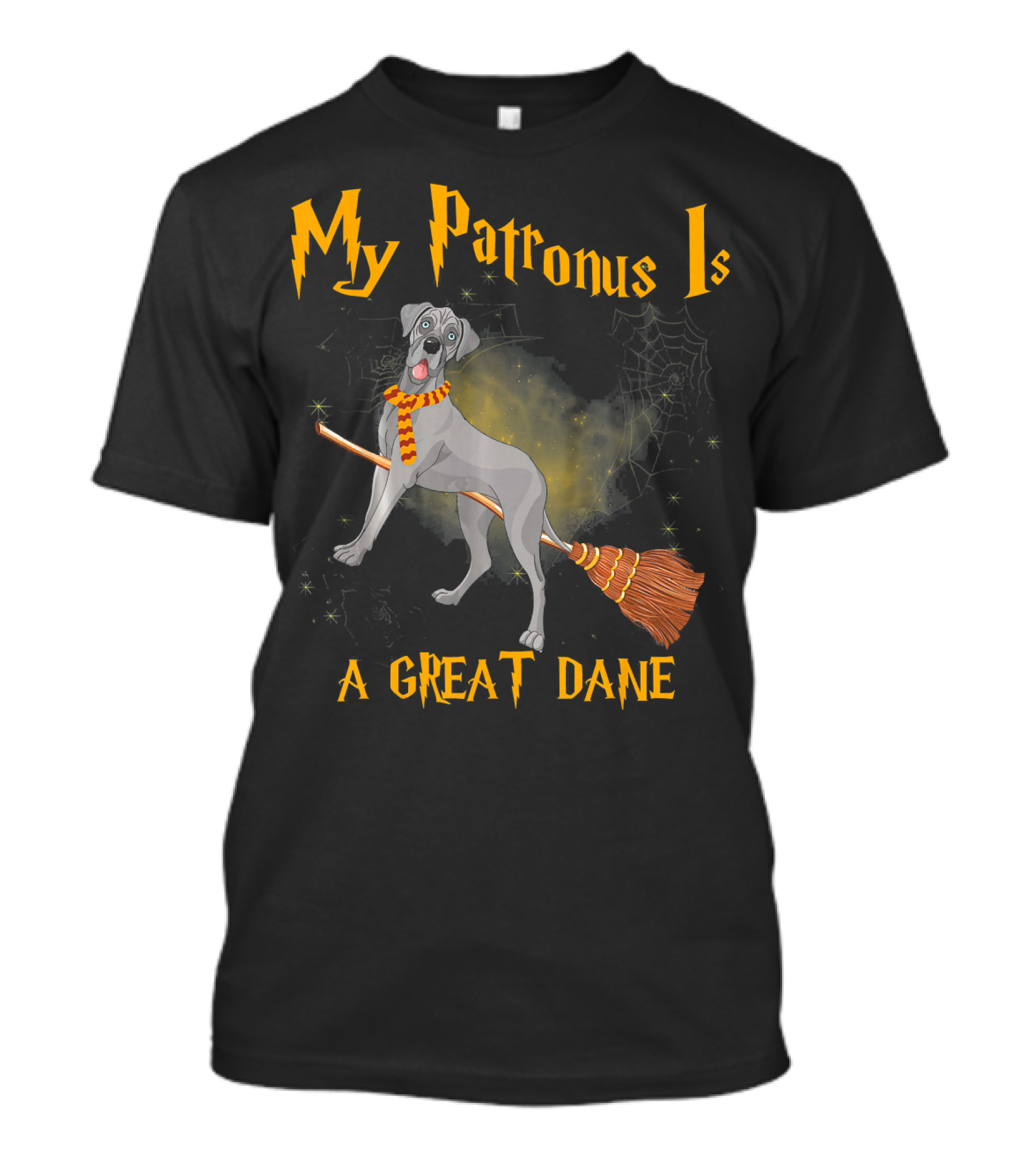 My Patronus Is A Great Dane Wizard Dog On Broomstick T-Shirt