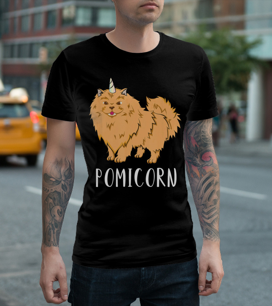 Pomicorn Unicorn Funny Dog Pomer Pomeranian Unicorn T-Shirt