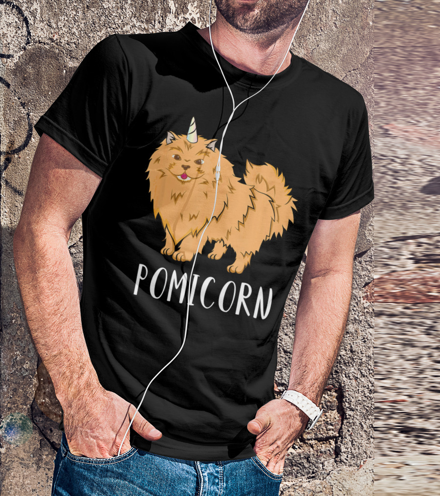 Pomicorn Unicorn Funny Dog Pomer Pomeranian Unicorn T-Shirt