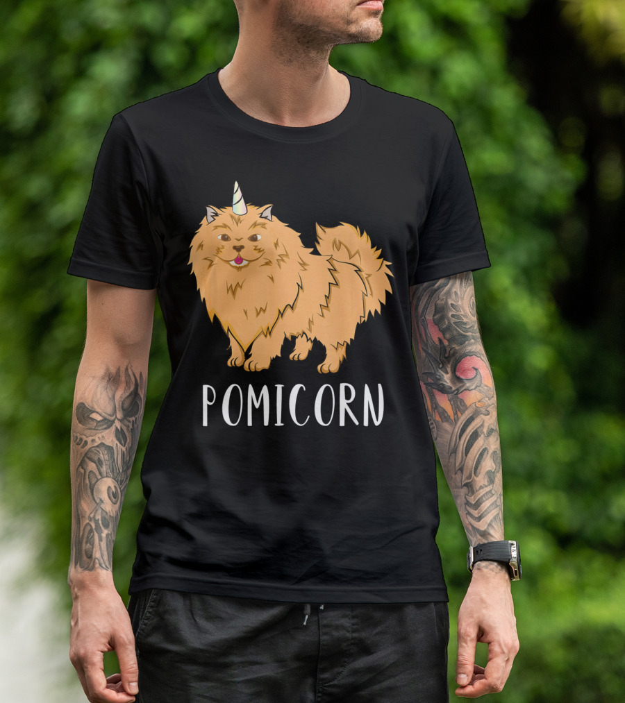 Pomicorn Unicorn Funny Dog Pomer Pomeranian Unicorn T-Shirt