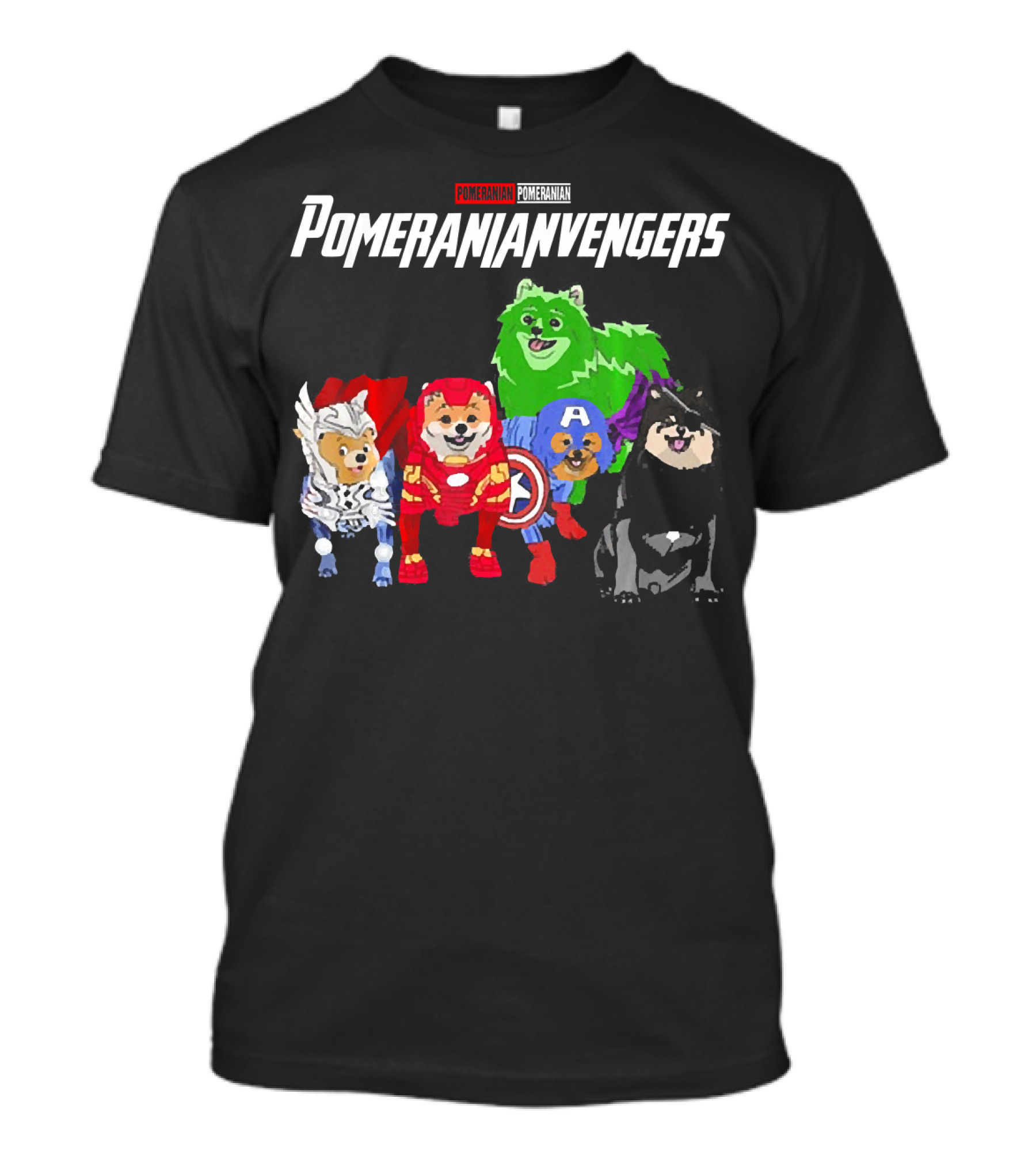 Pomeranianvengers Pomeranian Dog Superhero T-Shirt