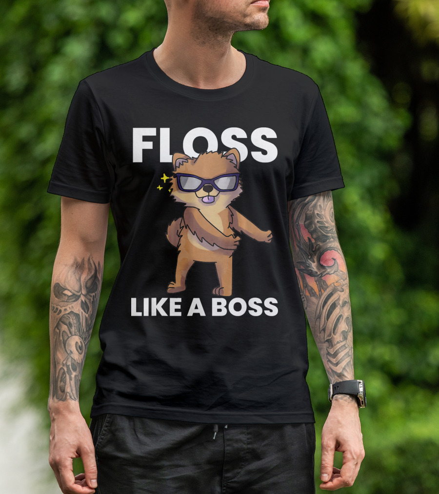 Floss Like A Boss Pomeranian Dog Flossin T-Shirt