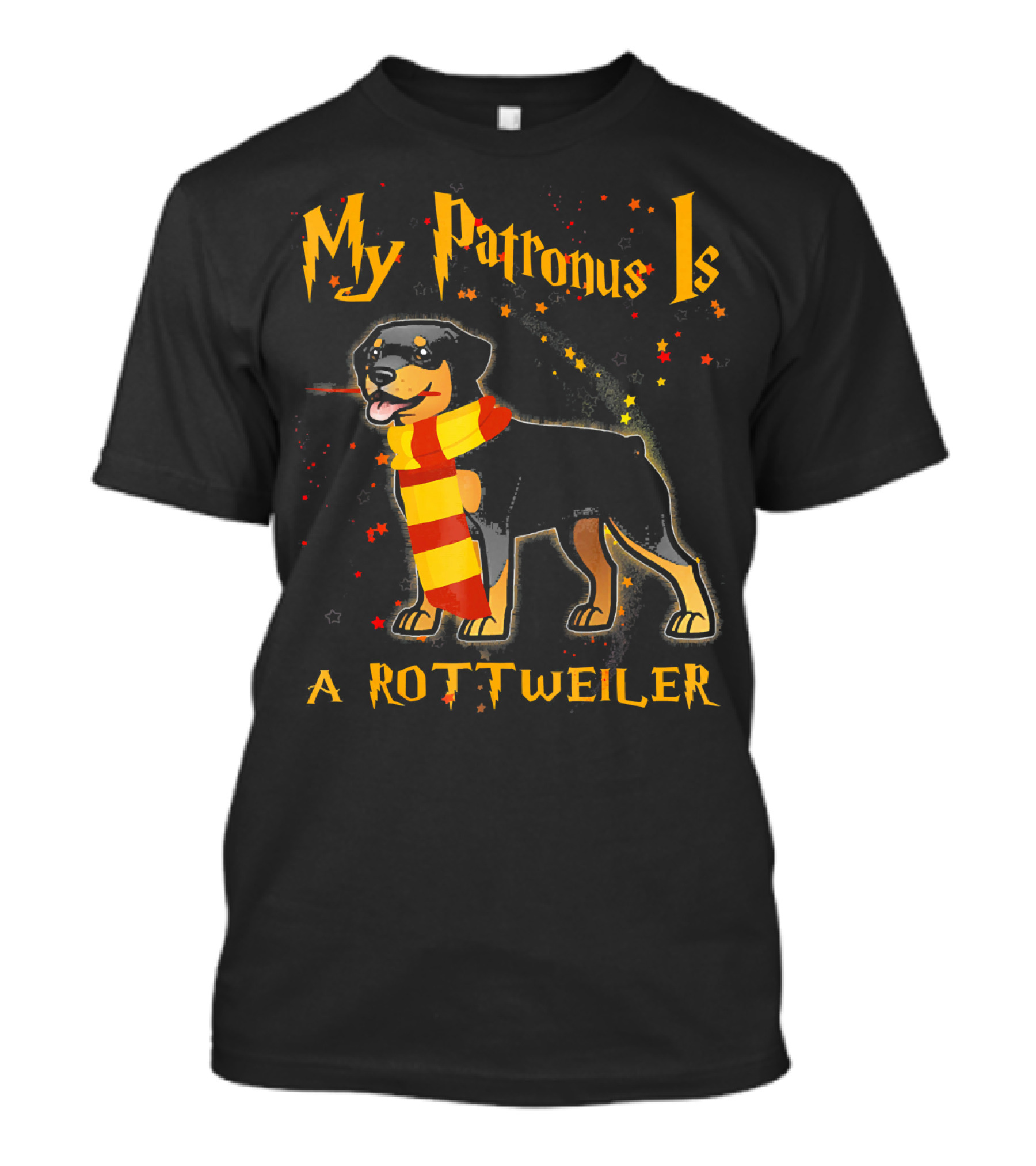 My Patronus Is A Rottweiler With Magic Scarf And Stars T-Shirt