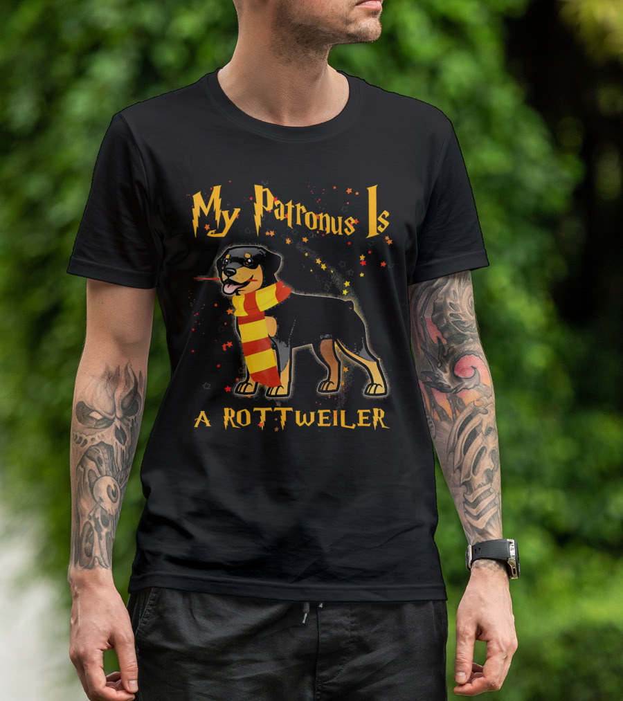 My Patronus Is A Rottweiler With Magic Scarf And Stars T-Shirt