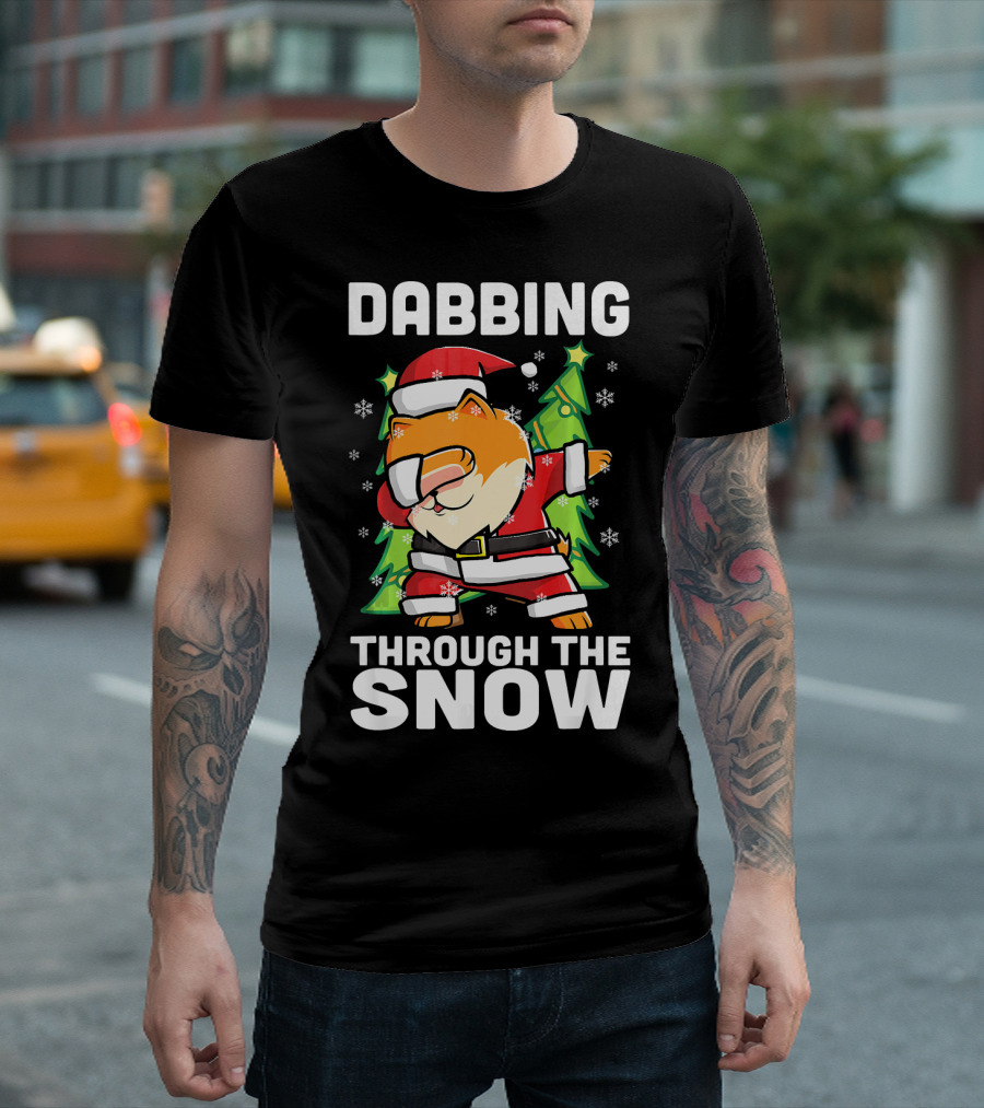 Dabbing Through The Snow Pomeranian Santa Dance T-Shirt
