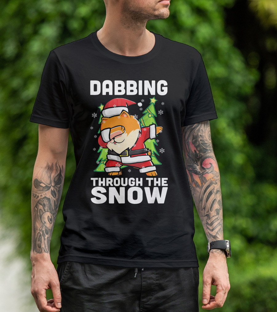Dabbing Through The Snow Pomeranian Santa Dance T-Shirt